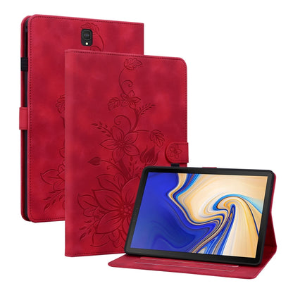 For Samsung Galaxy Tab S4 10.5 SM-T830/T835 Lily Embossed Leather Tablet Case(Red) by buy2fix