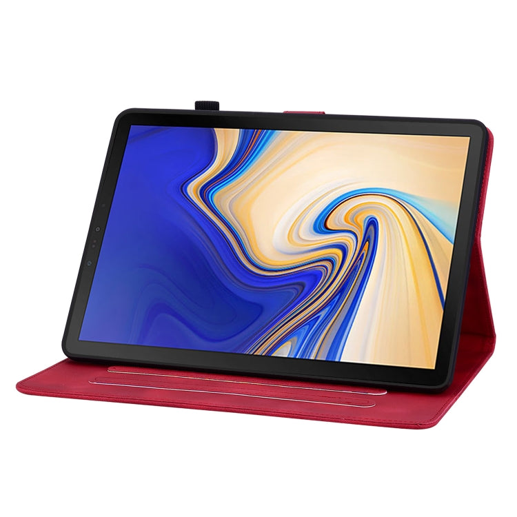 For Samsung Galaxy Tab S4 10.5 SM-T830/T835 Lily Embossed Leather Tablet Case(Red) by buy2fix