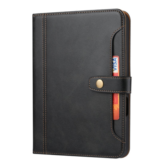 For iPad mini 2024 Calf Texture Double Fold Clasp Horizontal Flip Leather Smart Tablet Case(Black) - iPad mini 2024 Cases by buy2fix | Online Shopping UK | buy2fix
