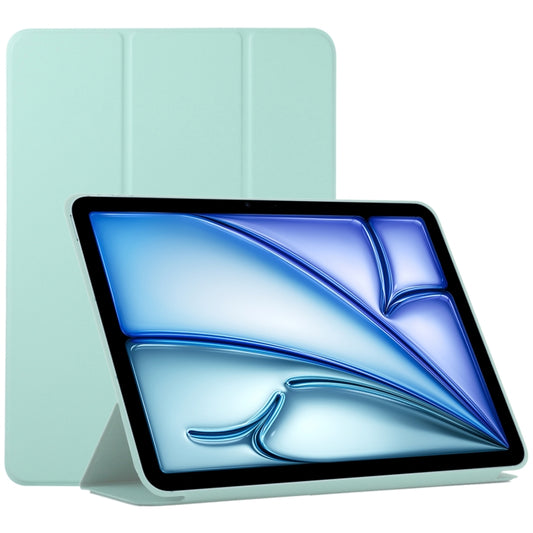 For iPad Air 11 2025 / 2024 Double-sided Clip Non-buckle Magnetic PU Smart Tablet Case(Light Green) - iPad Air 11 2025 / 2024 Cases by buy2fix | Online Shopping UK | buy2fix
