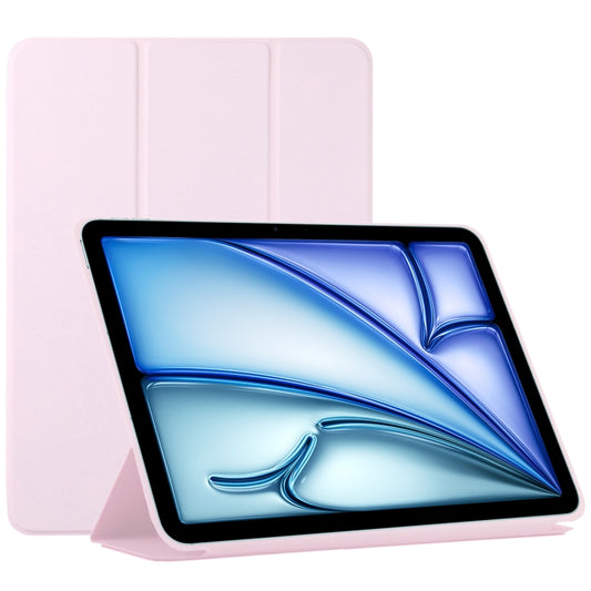 For iPad Air 11 2025 / 2024 Double-sided Clip Non-buckle Magnetic PU Smart Tablet Case(Pink) - iPad Air 11 2025 / 2024 Cases by buy2fix | Online Shopping UK | buy2fix