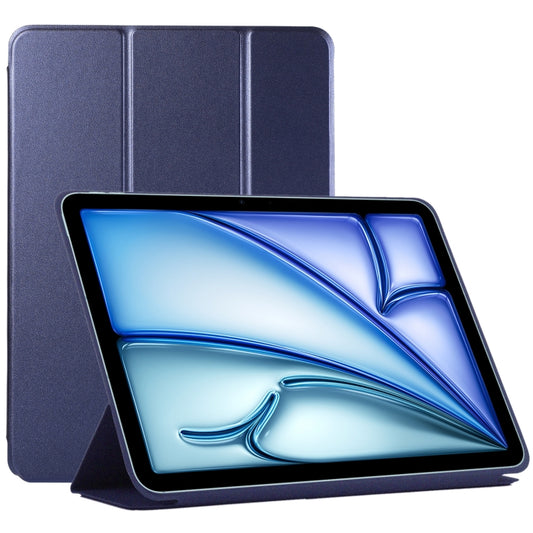 For iPad Air 11 2025 / 2024 Double-sided Clip Non-buckle Magnetic PU Smart Tablet Case(Dark Blue) - iPad Air 11 2025 / 2024 Cases by buy2fix | Online Shopping UK | buy2fix