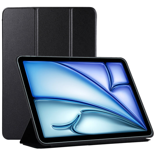 For iPad Air 11 2025 / 2024 Double-sided Clip Non-buckle Magnetic PU Smart Tablet Case(Black) - iPad Air 11 2025 / 2024 Cases by buy2fix | Online Shopping UK | buy2fix