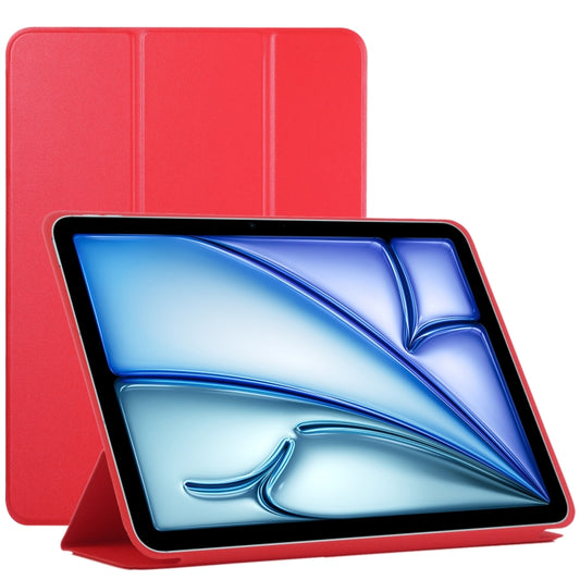 For iPad Air 11 2025 / 2024 Double-sided Clip Non-buckle Magnetic PU Smart Tablet Case(Red) - iPad Air 11 2025 / 2024 Cases by buy2fix | Online Shopping UK | buy2fix