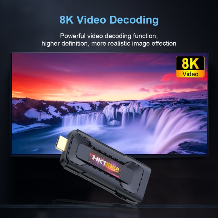 HK1 RBOX D8 RK3528 Android 13.0 Quad Core 8K HD Wifi6 Bluetooth TV Stick, RAM:4GB+32GB(US Plug) by buy2fix