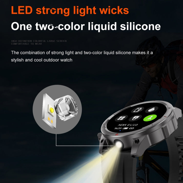 DK68 1.53 inch IP67 BT 5.0 Fitness Sport Smart Watch, Support LED Flashlight / Bluetooth Call / Sleep / Blood Oxygen / Heart Rate / Blood Pressure Health Monitor(Silver) by buy2fix