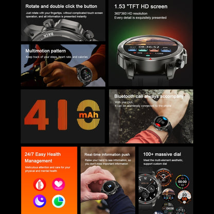 DK68 1.53 inch IP67 BT 5.0 Fitness Sport Smart Watch, Support LED Flashlight / Bluetooth Call / Sleep / Blood Oxygen / Heart Rate / Blood Pressure Health Monitor(Silver) by buy2fix