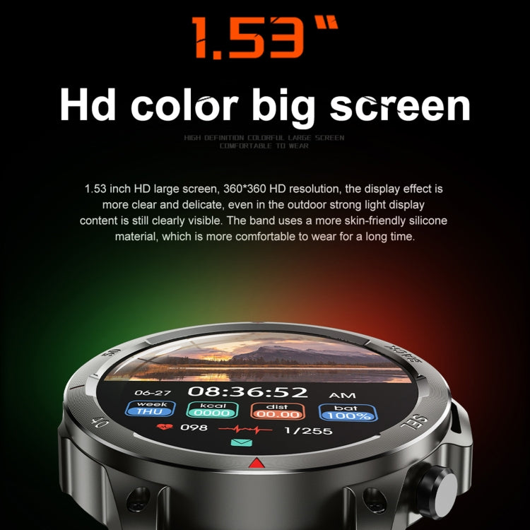 DK68 1.53 inch IP67 BT 5.0 Fitness Sport Smart Watch, Support LED Flashlight / Bluetooth Call / Sleep / Blood Oxygen / Heart Rate / Blood Pressure Health Monitor(Brown) by buy2fix