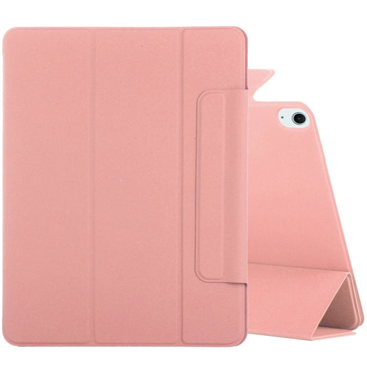 For iPad Air 11 2025 / 2024 Double-sided Clip Fixed Buckle Magnetic PU Leather Smart Tablet Case(Pink) - iPad Air 11 2025 / 2024 Cases by buy2fix | Online Shopping UK | buy2fix
