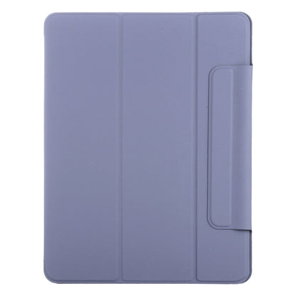 For iPad Pro 11 2024 Double-sided Clip Fixed Buckle Magnetic PU Leather Smart Tablet Case(Purple) - iPad Pro 11 2024 Cases by buy2fix | Online Shopping UK | buy2fix