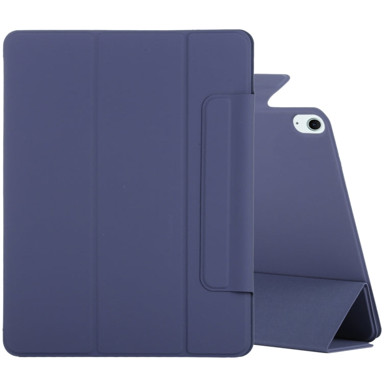 For iPad Air 13 2025 / 2024 Double-sided Clip Fixed Buckle Magnetic PU Leather Smart Tablet Case(Dark Blue) - iPad Air 13 2025 / 2024 Cases by buy2fix | Online Shopping UK | buy2fix