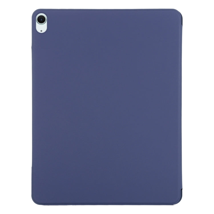 For iPad Air 13 2025 / 2024 Double-sided Clip Fixed Buckle Magnetic PU Leather Smart Tablet Case(Dark Blue) - iPad Air 13 2025 / 2024 Cases by buy2fix | Online Shopping UK | buy2fix