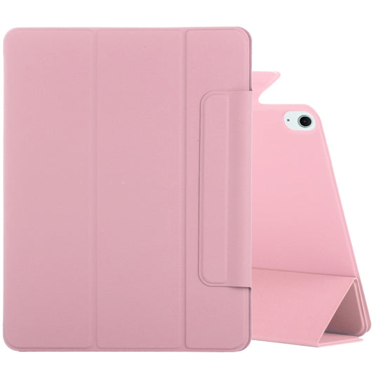 For iPad Air 13 2025 / 2024 Double-sided Clip Fixed Buckle Magnetic PU Leather Smart Tablet Case(Light Pink) - iPad Air 13 2025 / 2024 Cases by buy2fix | Online Shopping UK | buy2fix