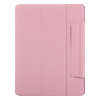 For iPad Air 13 2025 / 2024 Double-sided Clip Fixed Buckle Magnetic PU Leather Smart Tablet Case(Light Pink) - iPad Air 13 2025 / 2024 Cases by buy2fix | Online Shopping UK | buy2fix