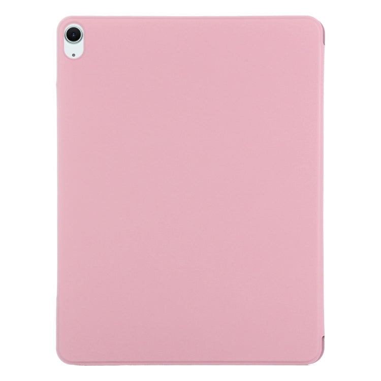 For iPad Air 13 2025 / 2024 Double-sided Clip Fixed Buckle Magnetic PU Leather Smart Tablet Case(Light Pink) - iPad Air 13 2025 / 2024 Cases by buy2fix | Online Shopping UK | buy2fix