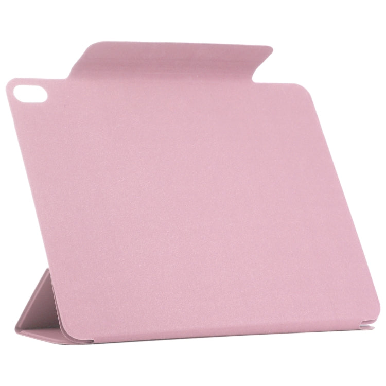 For iPad Air 13 2025 / 2024 Double-sided Clip Fixed Buckle Magnetic PU Leather Smart Tablet Case(Light Pink) - iPad Air 13 2025 / 2024 Cases by buy2fix | Online Shopping UK | buy2fix