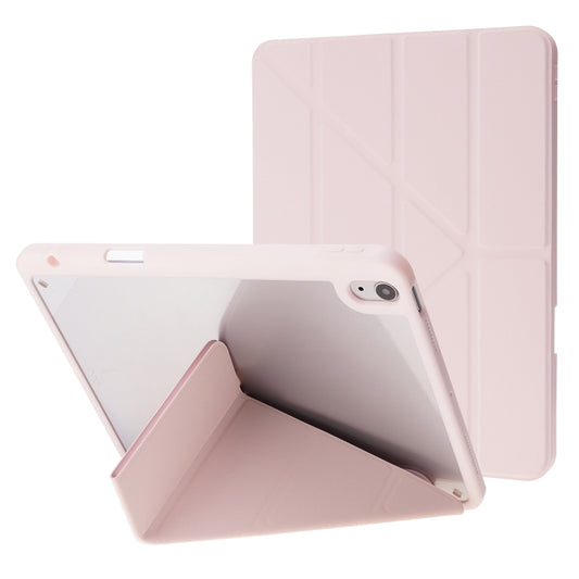 For iPad Air 11 2025 / 2024 Deformation Transparent Acrylic Leather Tablet Case(Pink) - iPad Air 11 2025 / 2024 Cases by buy2fix | Online Shopping UK | buy2fix