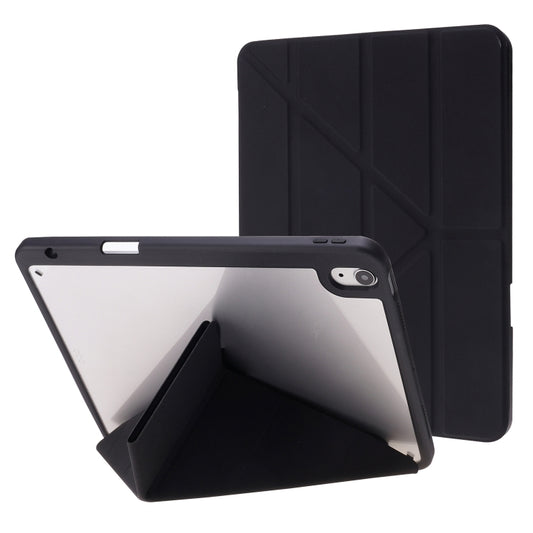 For iPad Air 11 2025 / 2024 Deformation Transparent Acrylic Leather Tablet Case(Black) - iPad Air 11 2025 / 2024 Cases by buy2fix | Online Shopping UK | buy2fix