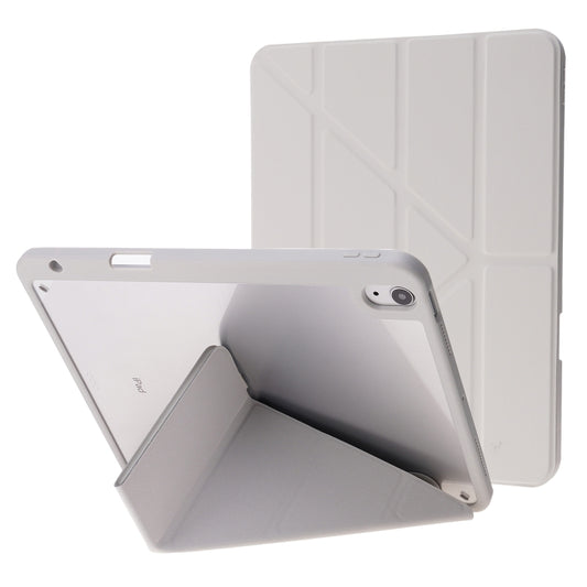 For iPad Air 11 2025 / 2024 Deformation Transparent Acrylic Leather Tablet Case(Grey) - iPad Air 11 2025 / 2024 Cases by buy2fix | Online Shopping UK | buy2fix
