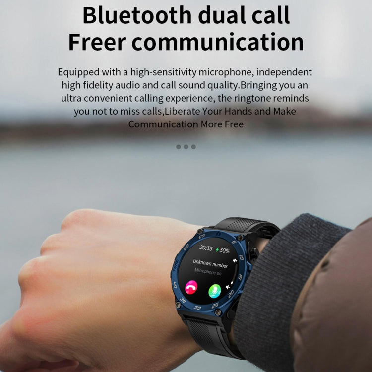 LC18 1.53 inch IP67 BT5.0 Sport Smart Watch with Earbuds, Support Bluetooth Call / Sleep / Blood Oxygen / Heart Rate / Blood Pressure Health Monitor(Blue) by buy2fix