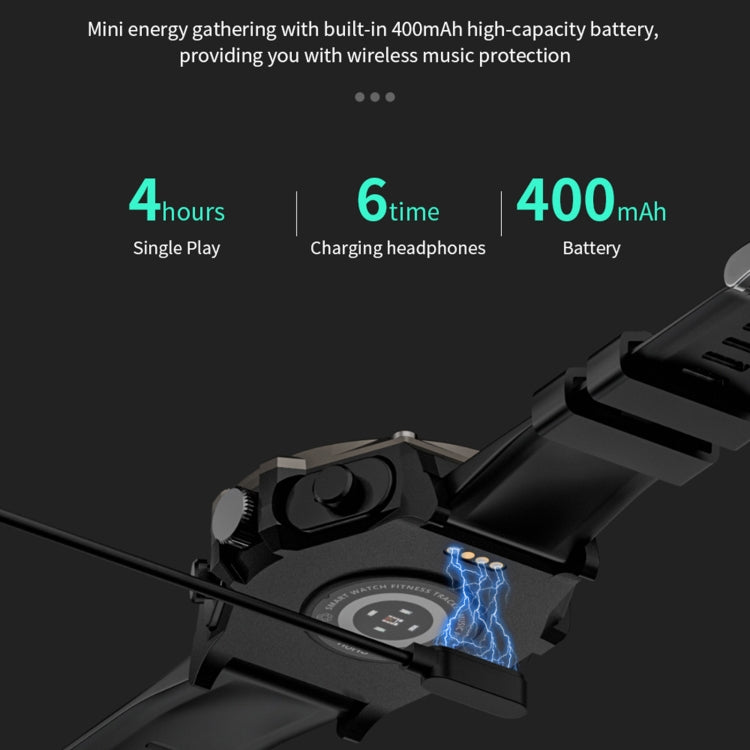 LC18 1.53 inch IP67 BT5.0 Sport Smart Watch with Earbuds, Support Bluetooth Call / Sleep / Blood Oxygen / Heart Rate / Blood Pressure Health Monitor(Black) by buy2fix