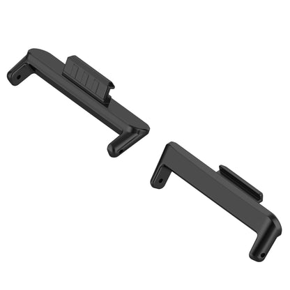 For Huawei Watch Fit3 20mm 1 Pair Stainless Steel Metal Watch Band Connector(Black) by buy2fix