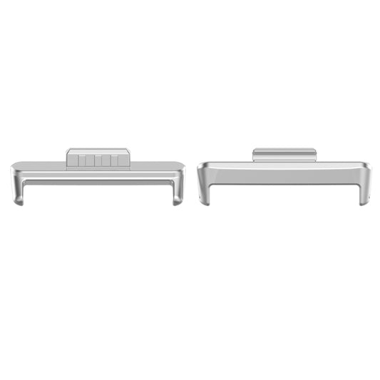 For Huawei Watch Fit3 20mm 1 Pair Stainless Steel Metal Watch Band Connector(Silver) by buy2fix