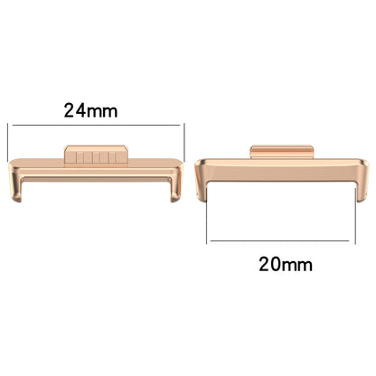 For Huawei Watch Fit3 20mm 1 Pair Stainless Steel Metal Watch Band Connector(Rose Gold) by buy2fix