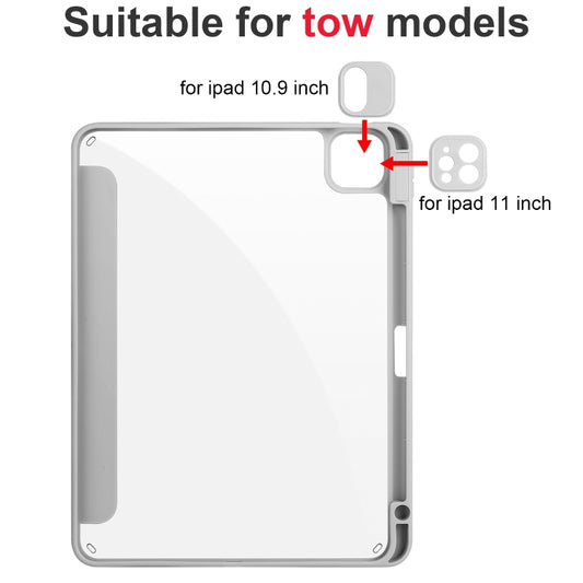For iPad Air 11 2024 / 2025 Acrylic 3-folding Smart Leather Tablet Case(Gray) - iPad Air 11 2025 / 2024 Cases by buy2fix | Online Shopping UK | buy2fix