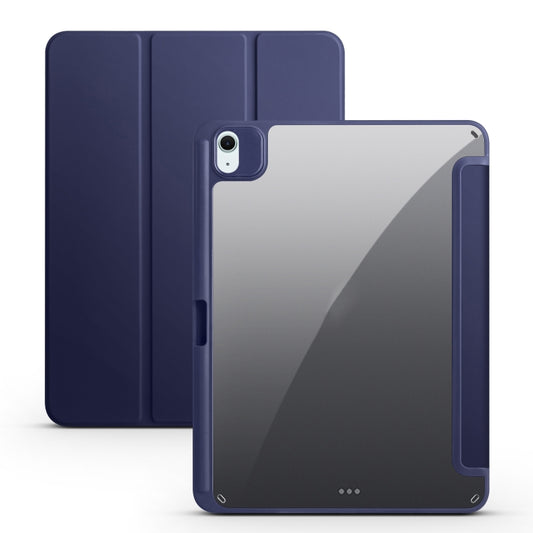 For iPad Air 11 2024 / 2025 Acrylic 3-folding Smart Leather Tablet Case(Dark Blue) - iPad Air 11 2025 / 2024 Cases by buy2fix | Online Shopping UK | buy2fix