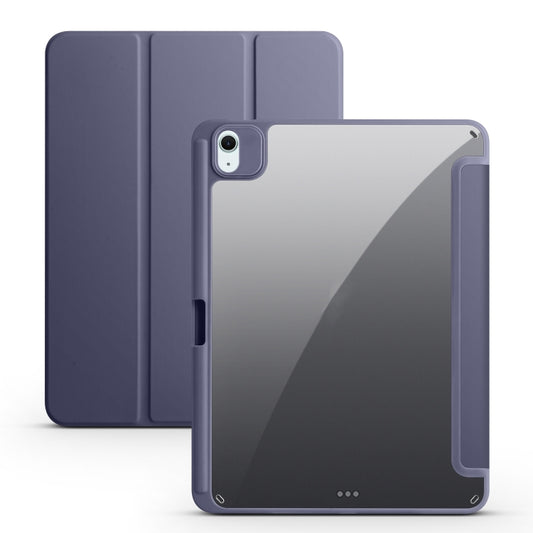 For iPad Air 11 2024 / 2025 Acrylic 3-folding Smart Leather Tablet Case(Purple) - iPad Air 11 2025 / 2024 Cases by buy2fix | Online Shopping UK | buy2fix