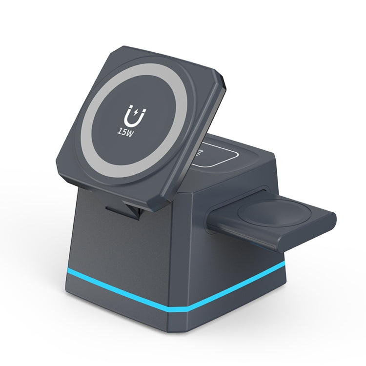 H49 3 in 1 Multi-function Magnetic Wireless Charger(Dark Grey) by buy2fix