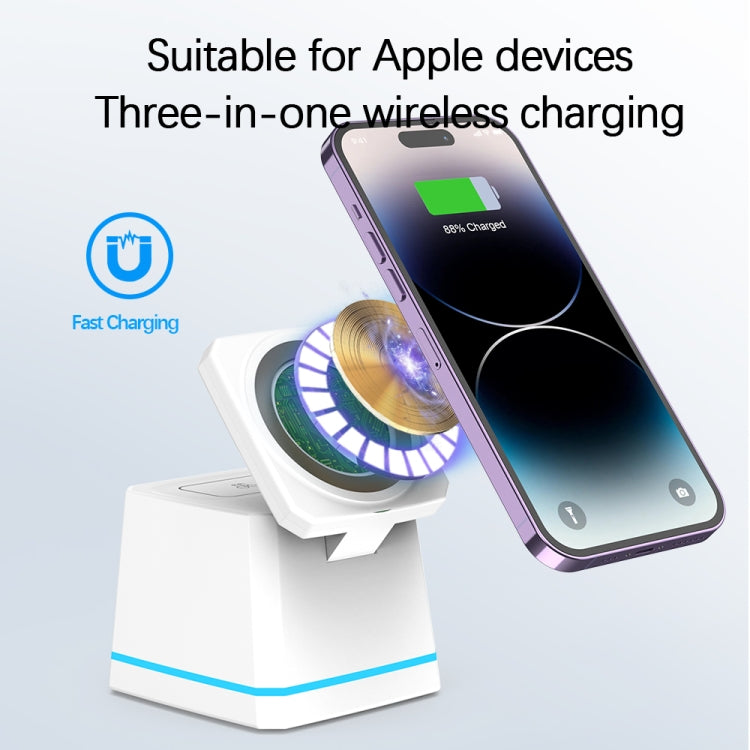 H49 3 in 1 Multi-function Magnetic Wireless Charger(Dark Grey) by buy2fix