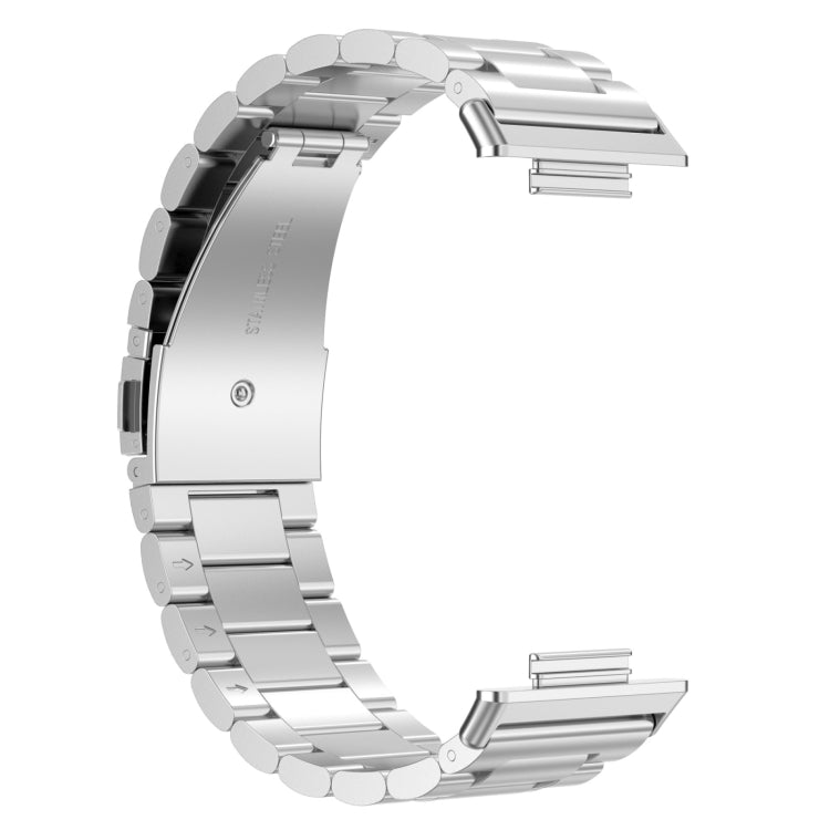 For Huawei Watch Fit 3 Three Bead Stainless Steel Metal Watch Band(Silver) by buy2fix