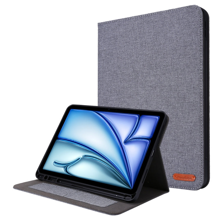 For iPad Air 11 2025 / 2024 Fabric Leather Tablet Case(Grey) - iPad Air 11 2025 / 2024 Cases by buy2fix | Online Shopping UK | buy2fix
