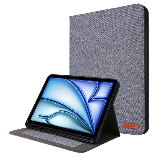 For iPad Air 11 2025 / 2024 Fabric Leather Tablet Case(Grey) - iPad Air 11 2025 / 2024 Cases by buy2fix | Online Shopping UK | buy2fix