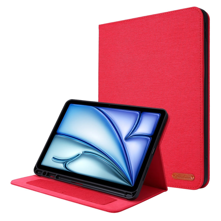 For iPad Air 13 2025 / 2024 Fabric Leather Tablet Case(Red) - iPad Air 13 2025 / 2024 Cases by buy2fix | Online Shopping UK | buy2fix