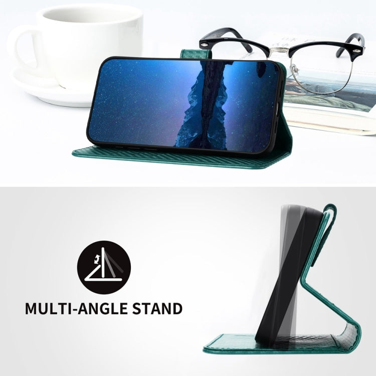 For Xiaomi Redmi K70 / K70 Pro YX0070 Carbon Fiber Buckle Leather Phone Case with Lanyard(Dark Green) by buy2fix