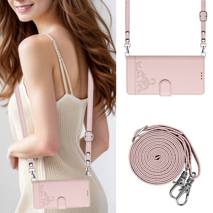 ForFor OnePlus Nord 2T Cat Rat Embossed Pattern RFID Leather Phone Case with Lanyard(Pink) - OnePlus Cases by buy2fix | Online Shopping UK | buy2fix