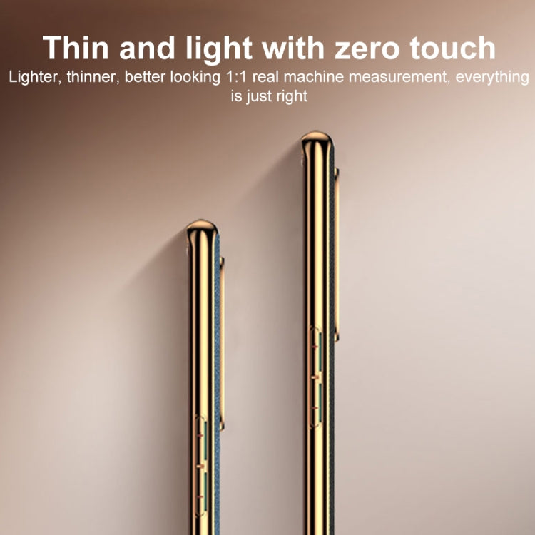 For OPPO Reno9 Electroplating Lambskin Leather Phone Case(Blue) by buy2fix