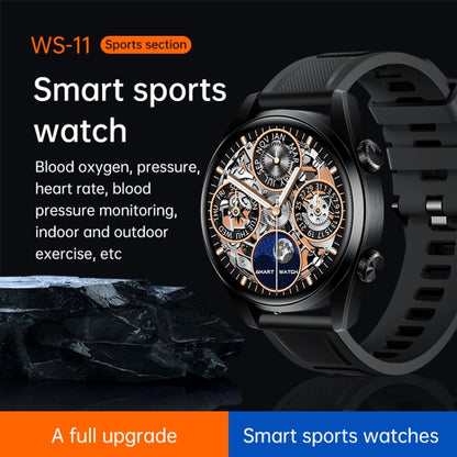 WS-11 1.43 inch IP67 Sport Smart Watch, Support Bluetooth Call / Sleep / Blood Oxygen / Heart Rate / Blood Pressure Health Monitor(Silver) by buy2fix