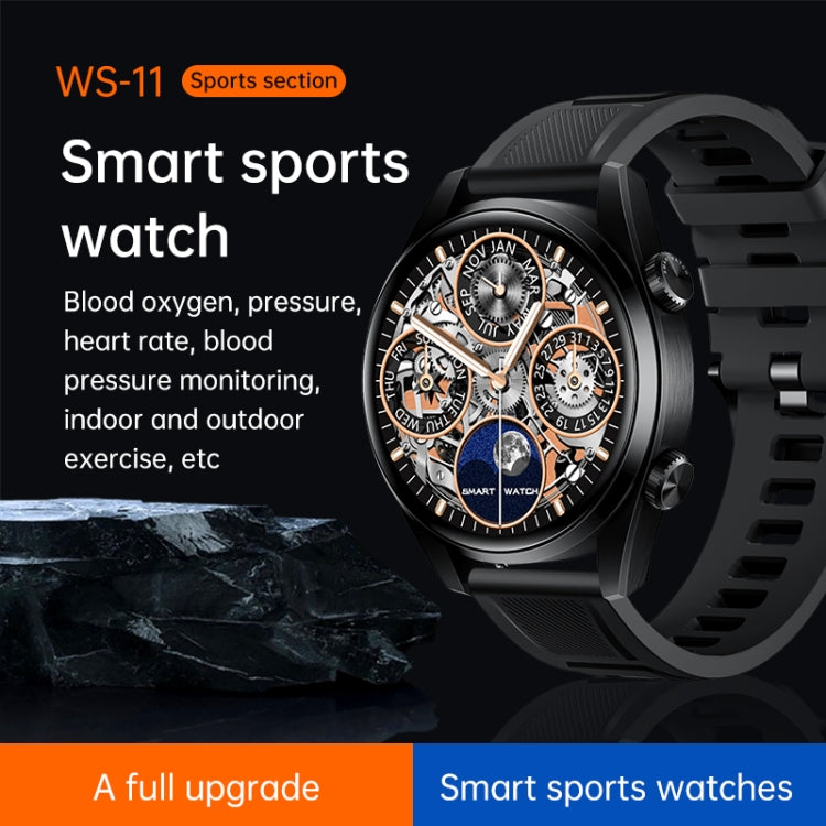 WS-11 1.43 inch IP67 Sport Smart Watch, Support Bluetooth Call / Sleep / Blood Oxygen / Heart Rate / Blood Pressure Health Monitor(Black) by buy2fix
