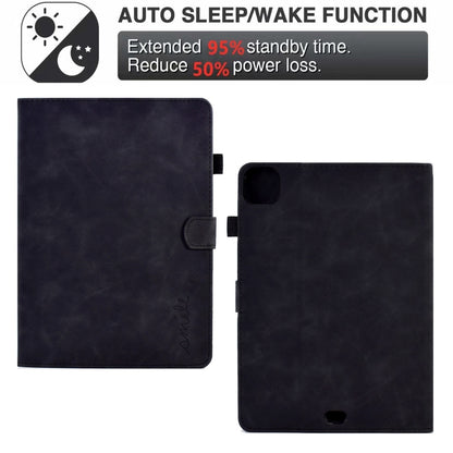 For iPad Pro 11 2024 Embossed Smile Smart Leather Tablet Case(Black) - iPad Pro 11 2024 Cases by buy2fix | Online Shopping UK | buy2fix