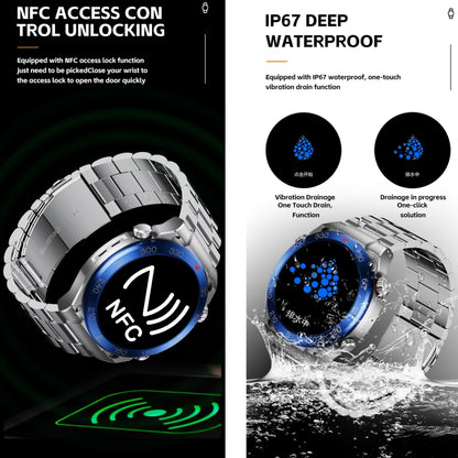 WS-20 1.43 inch IP67 Sport Smart Watch Support Bluetooth Call / Sleep / Blood Oxygen / Heart Rate / Blood Pressure Health Monitor, Steel Strap(Silver) by buy2fix