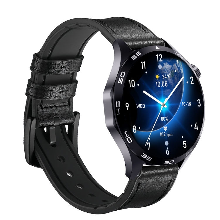 WS-26 1.52 inch IP67 Sport Smart Watch Support Bluetooth Call / Sleep / Blood Oxygen / Heart Rate / Blood Pressure Health Monitor, Leather Strap(Black) by buy2fix