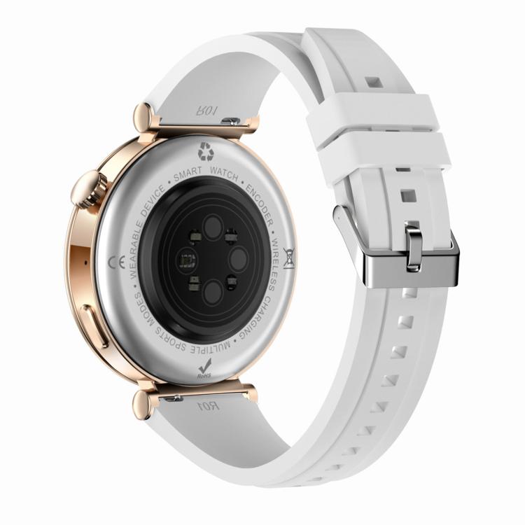 WS520 1.28 inch IP67 Sport Smart Watch, Support Bluetooth Call / Sleep / Blood Oxygen / Heart Rate / Blood Pressure Health Monitor(Gold+White) by buy2fix