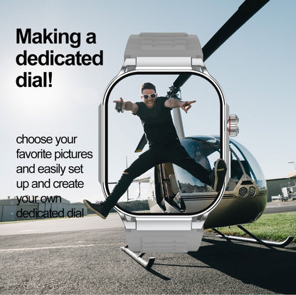 G40S 2.06 inch IP67 BT5.2 Sport Smart Watch, Support Bluetooth Call / Sleep / Blood Oxygen / Heart Rate / Blood Pressure Health Monitor(Silver) by buy2fix