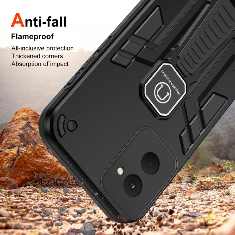 For Motorola Moto G Power 2024 Shockproof Holder Phone Case(Black) by buy2fix