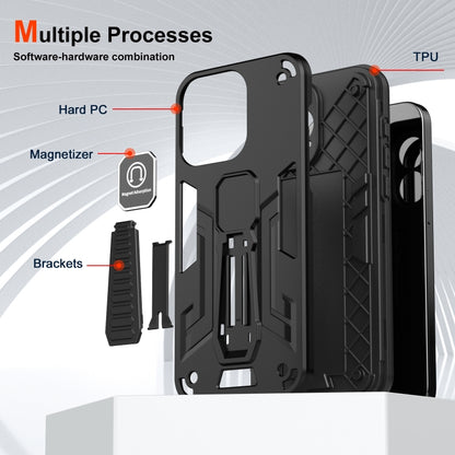 For Motorola Moto G Power 2024 Shockproof Holder Phone Case(Black) by buy2fix