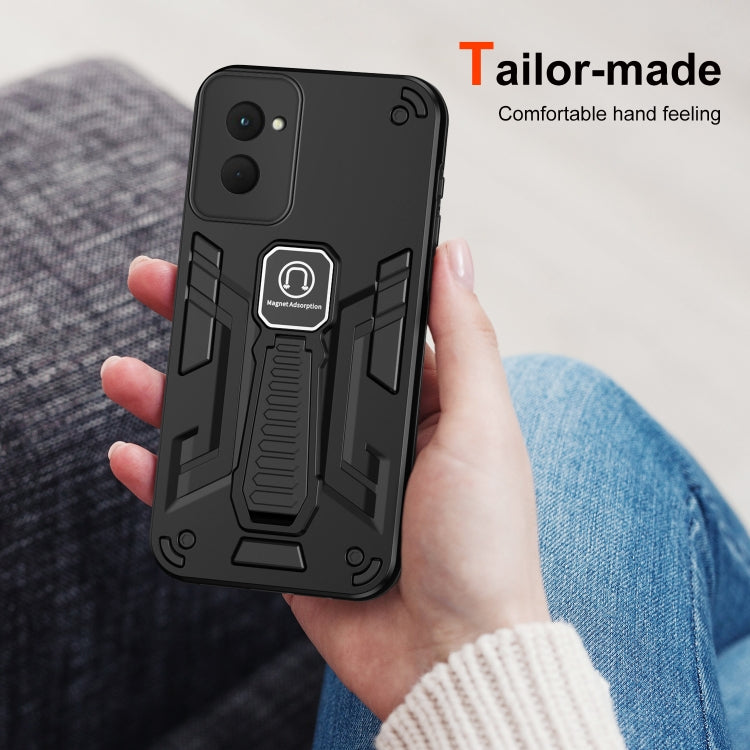 For Motorola Moto G Power 2024 Shockproof Holder Phone Case(Black) by buy2fix